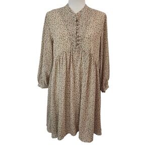 Ces Femme Ditsy Floral Print Babydoll Dress Small‎ Cottagecore Peasant